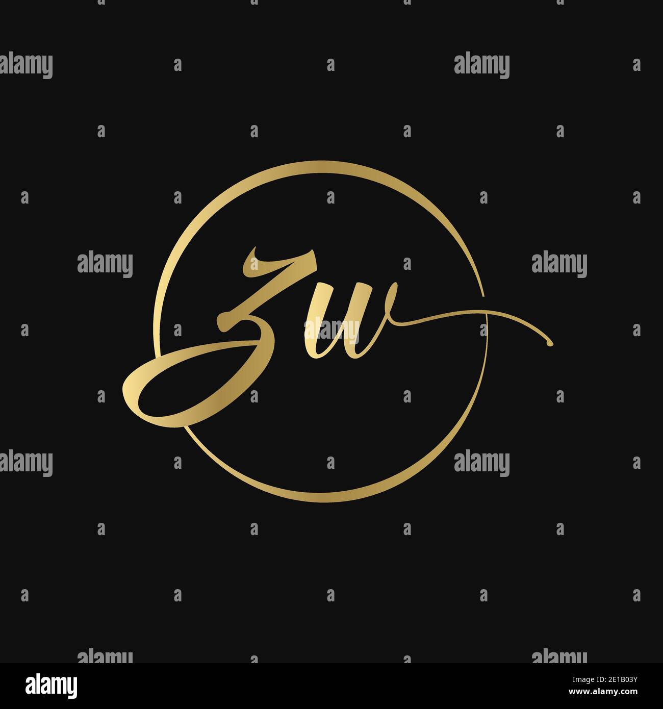 ZW letter Logo Design vector Template. Abstract Script Letter ZW Vector
