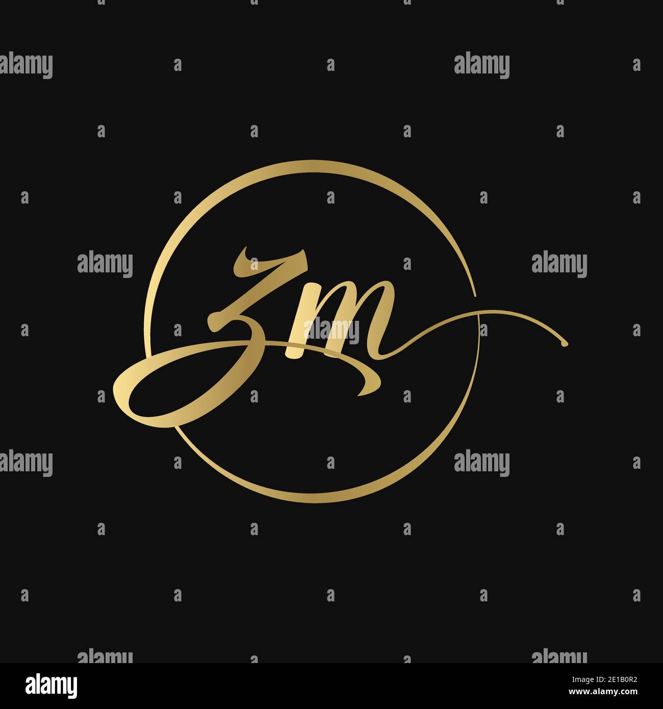 ZM letter Logo Design vector Template. Abstract Script Letter ZM Vector