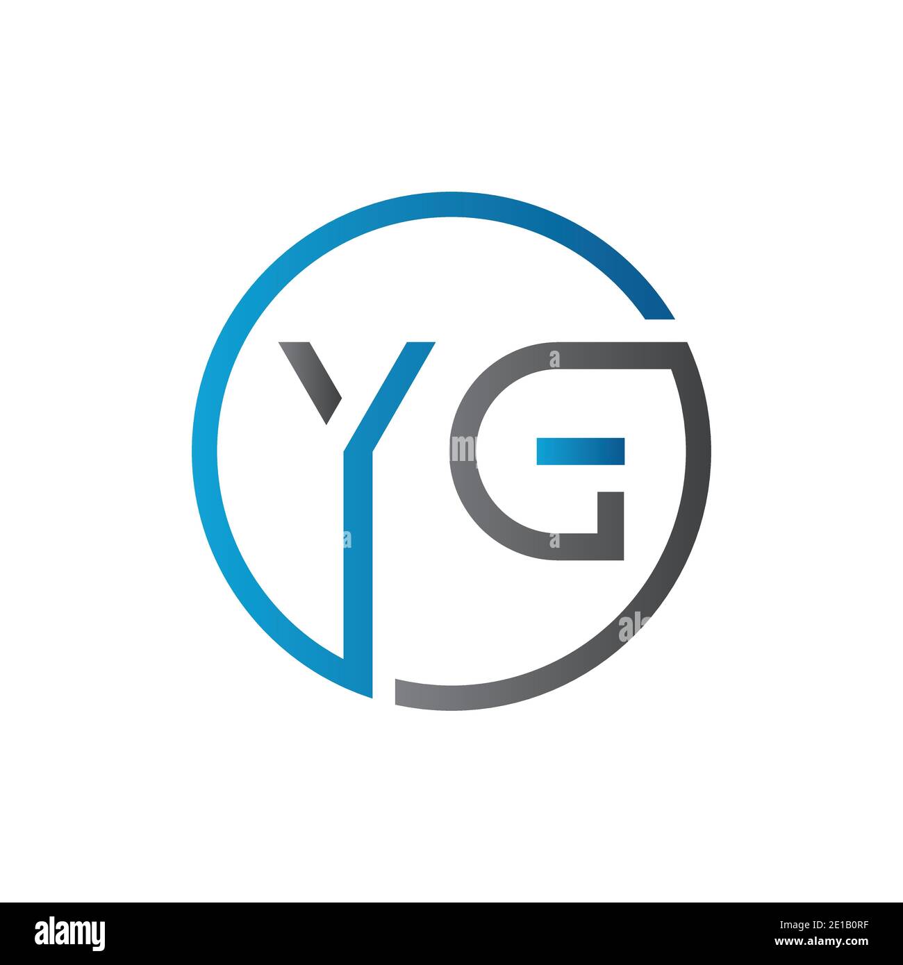 YG Logo Design Vector Template. Initial Circle Letter YG Vector Illustration Stock Vector