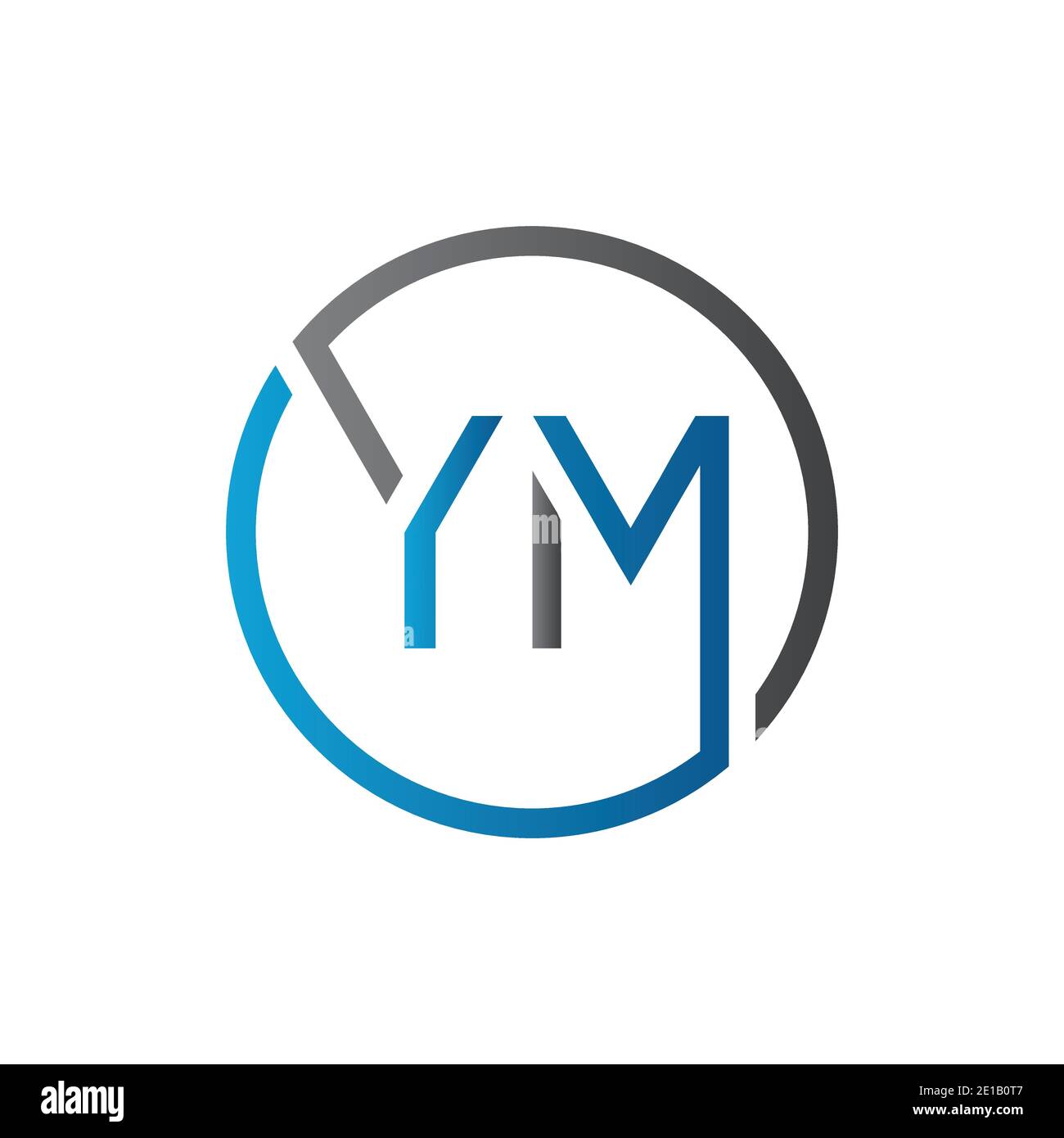 YM Logo Design Vector Template. Initial Circle Letter YM Vector ...