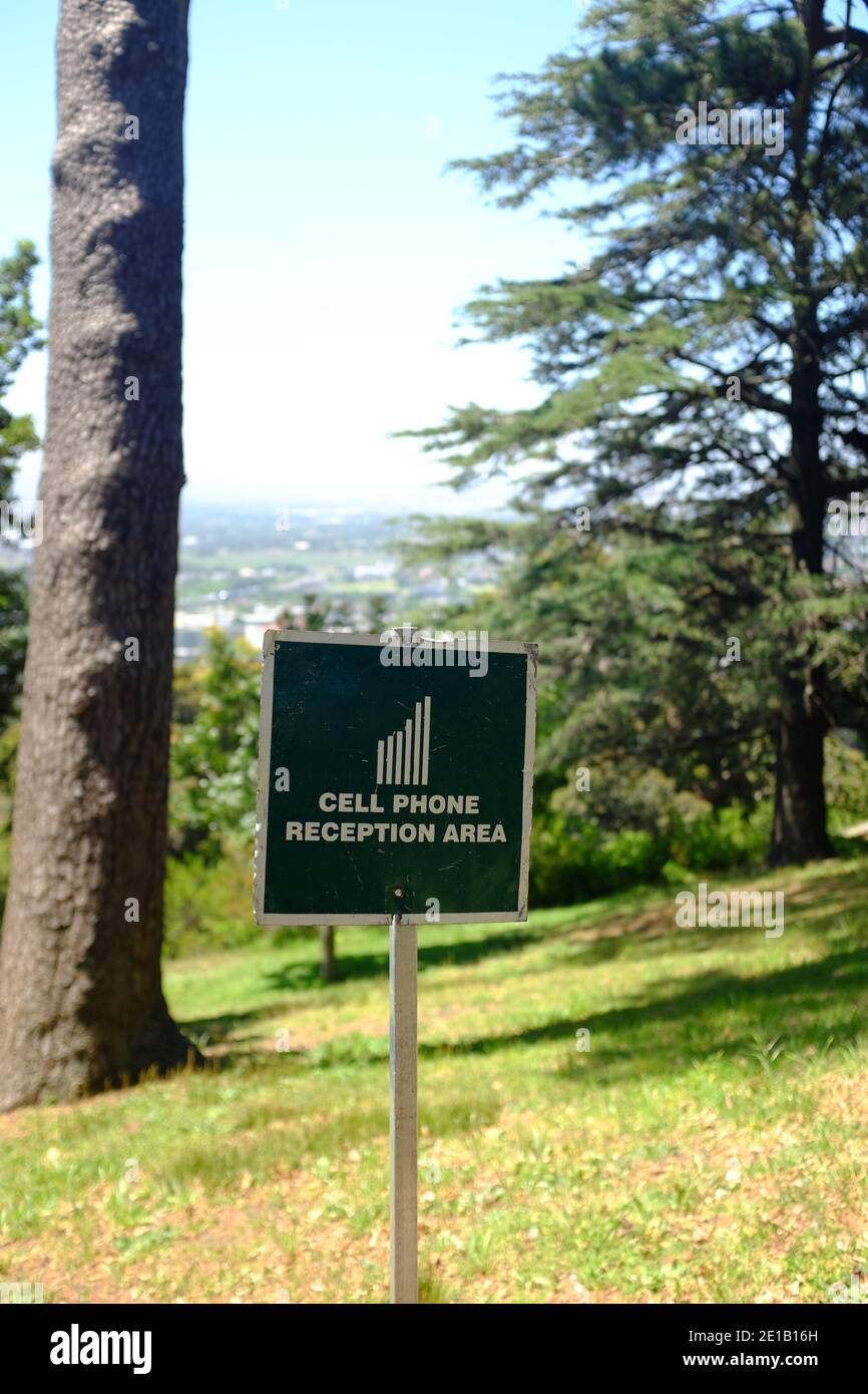 Cell Phone Receiption Spot in a national park Stock Photo