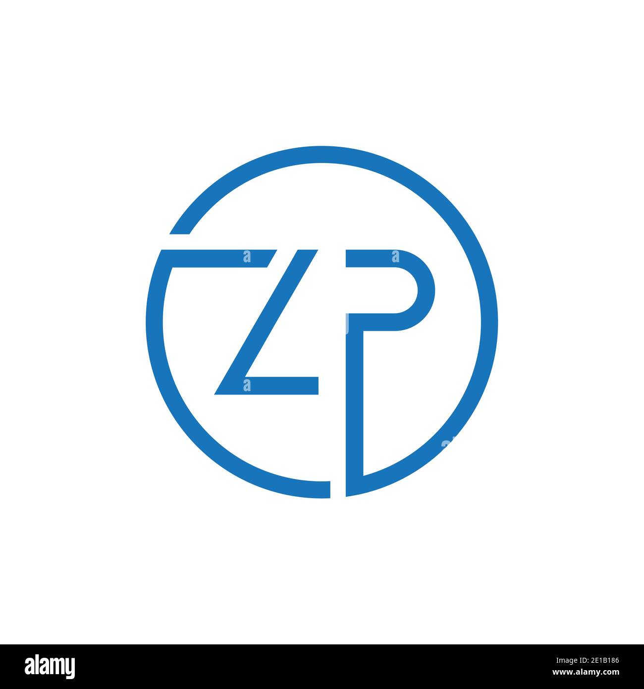 ZP Logo Design Vector Template. Initial Circle Letter ZP Vector