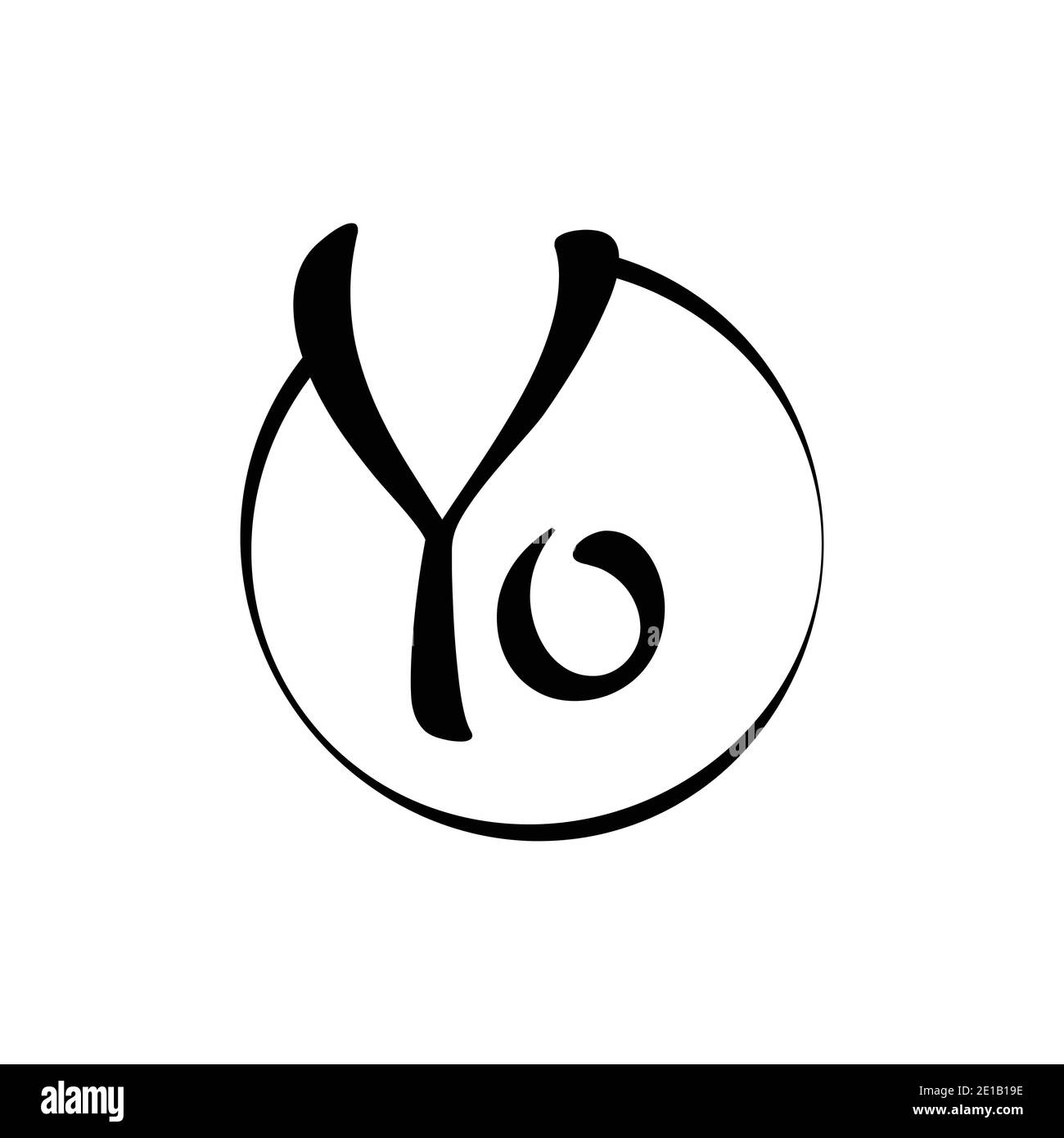YO letter Logo Design vector Template. Abstract Script Letter YO Vector