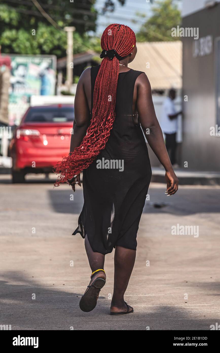 Woman walking away summer dress hi-res stock photography and images - Alamy