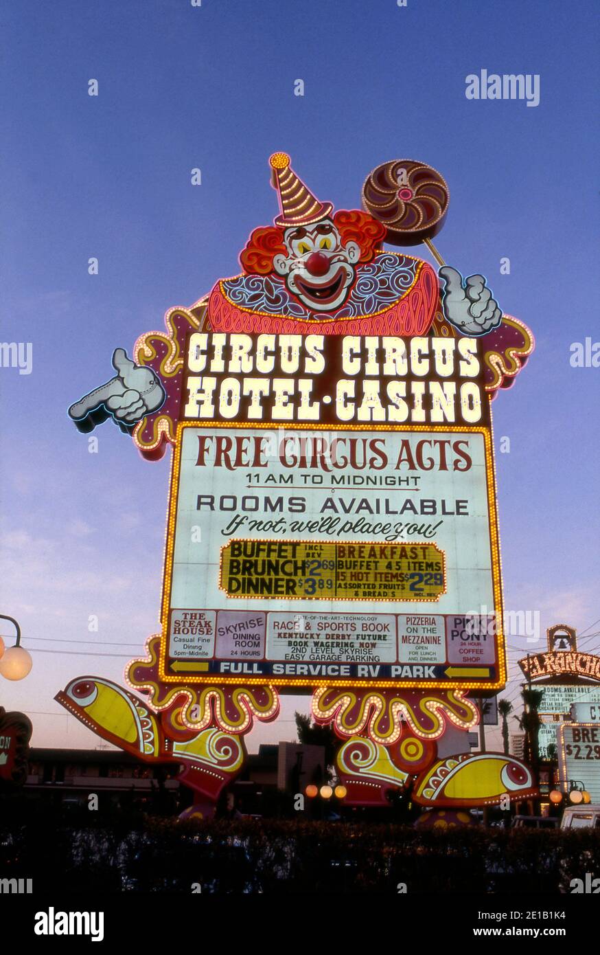 Circus Circus Hotel and Casino sign on the Strip in Las Vegas, Nevada Stock Photo