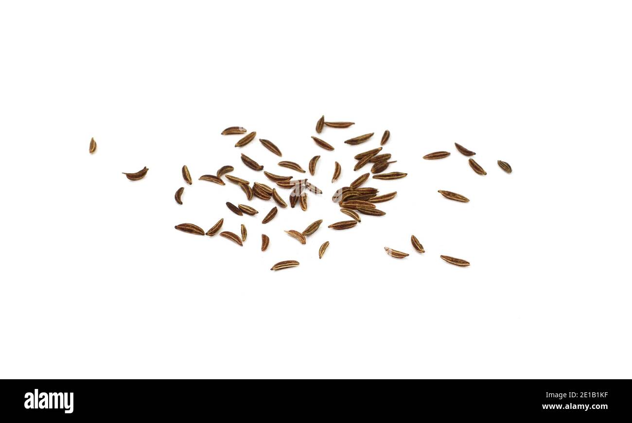 Cumin seeds or caraway isolated on white background Stock Photo - Alamy