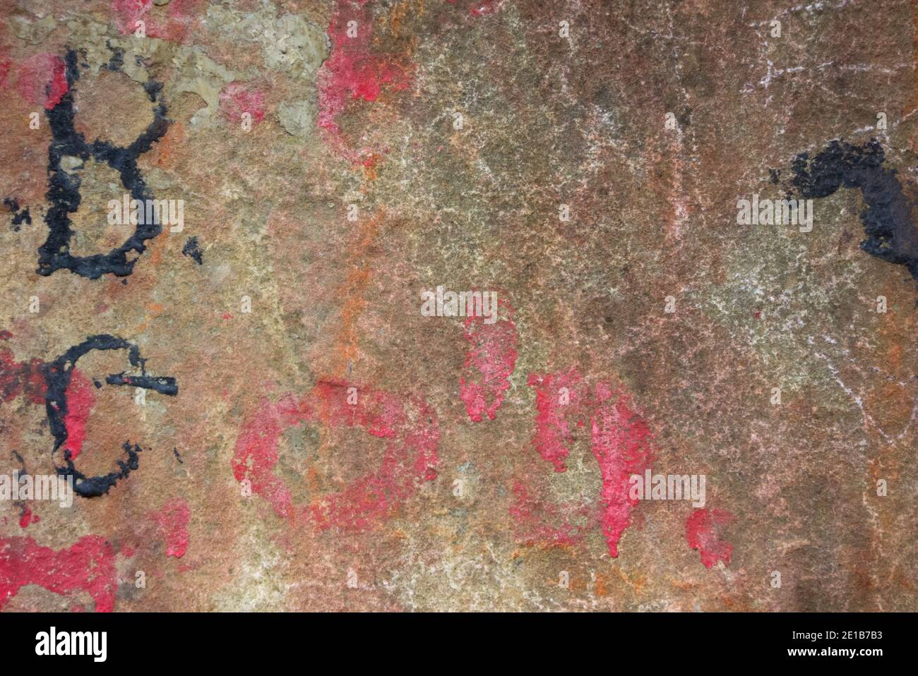 Abstract colour background wall texture with etched graphic patterns. Stock Photo