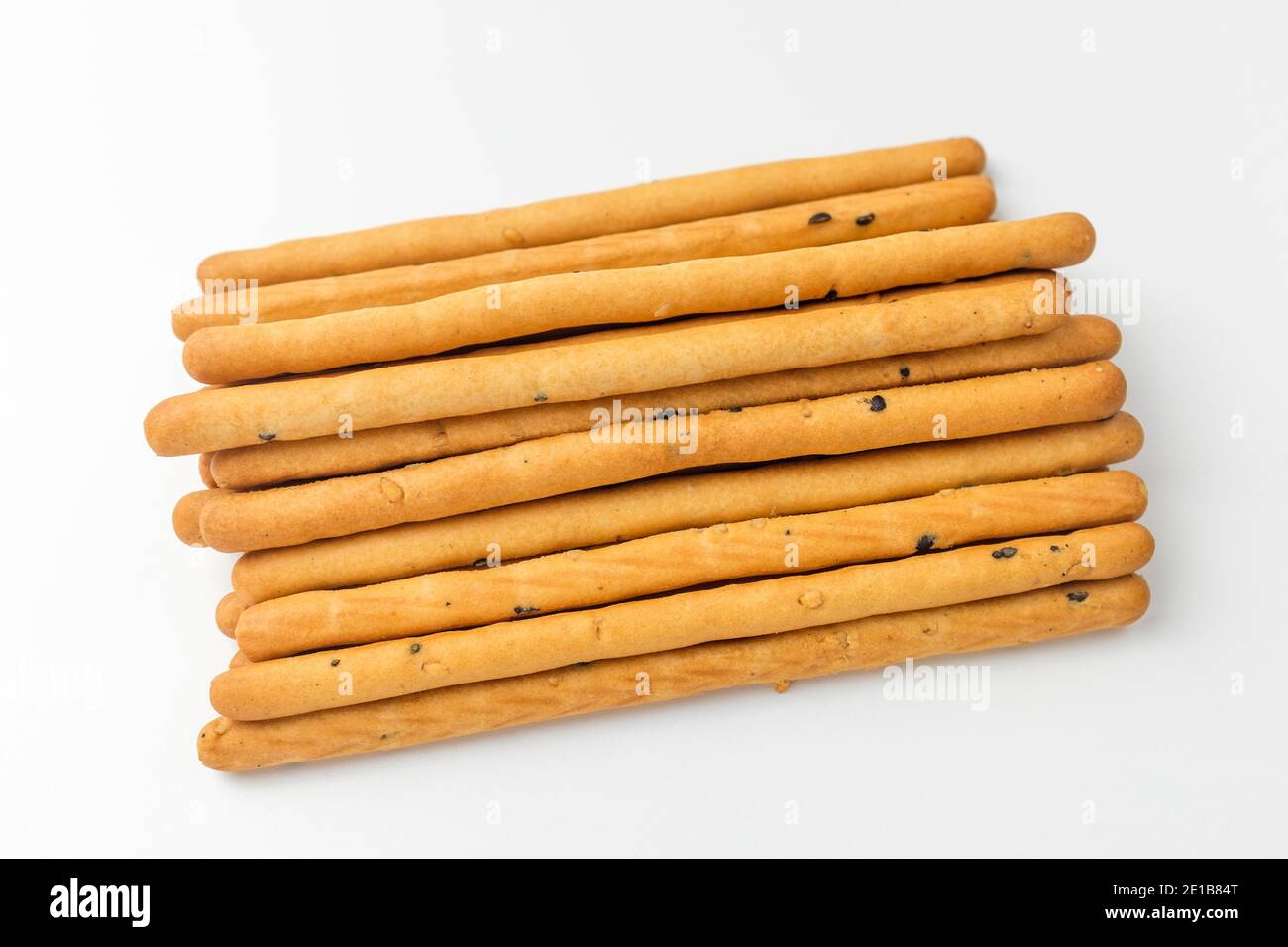 Sesame sticks on white background Stock Photo