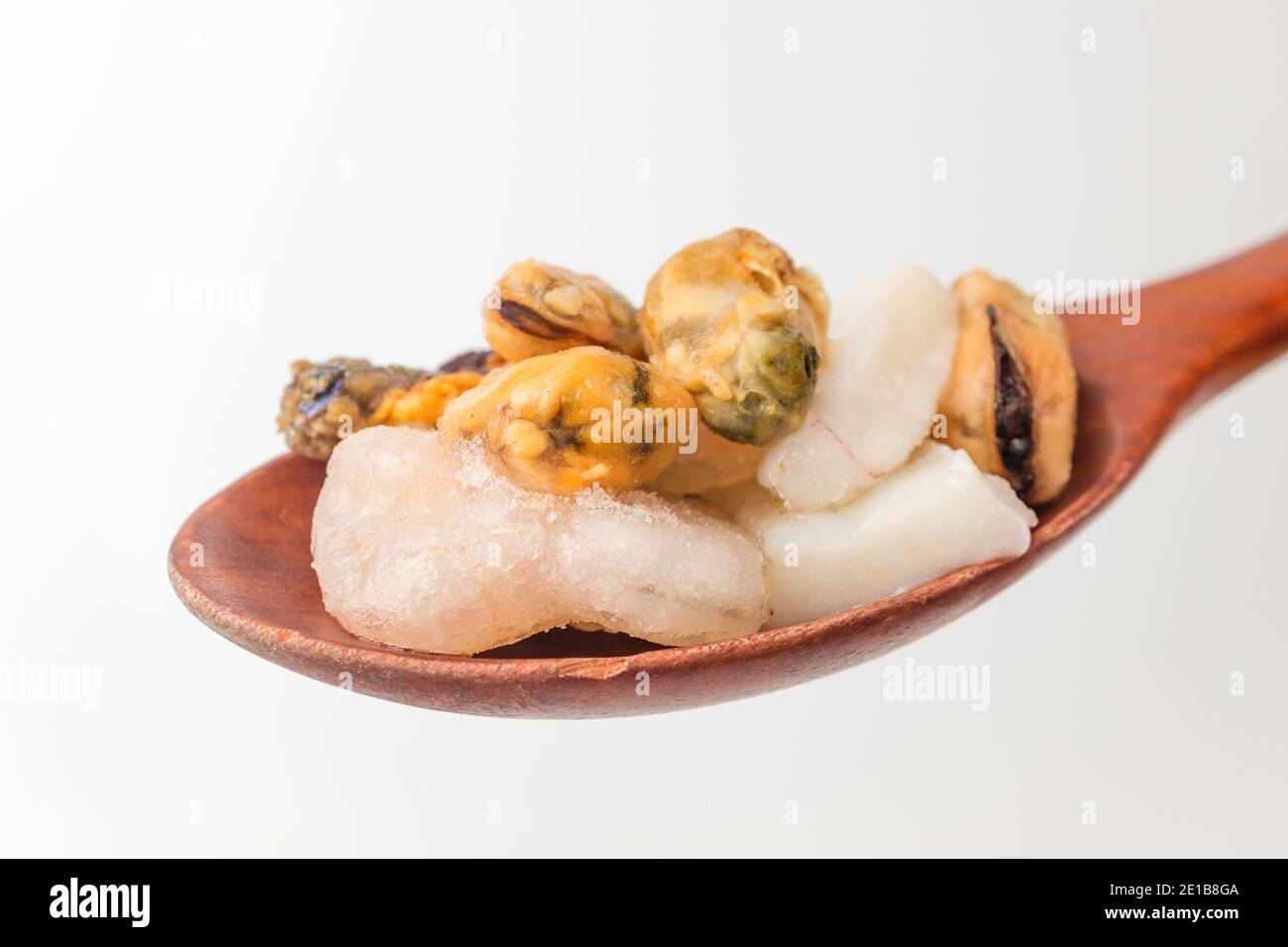 Seafood mix on white background Stock Photo - Alamy
