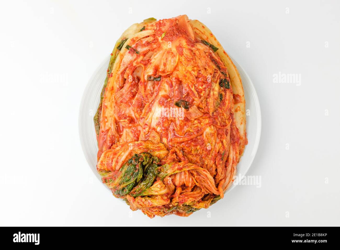 Chinese cabbage kimchi on a white background Stock Photo Alamy
