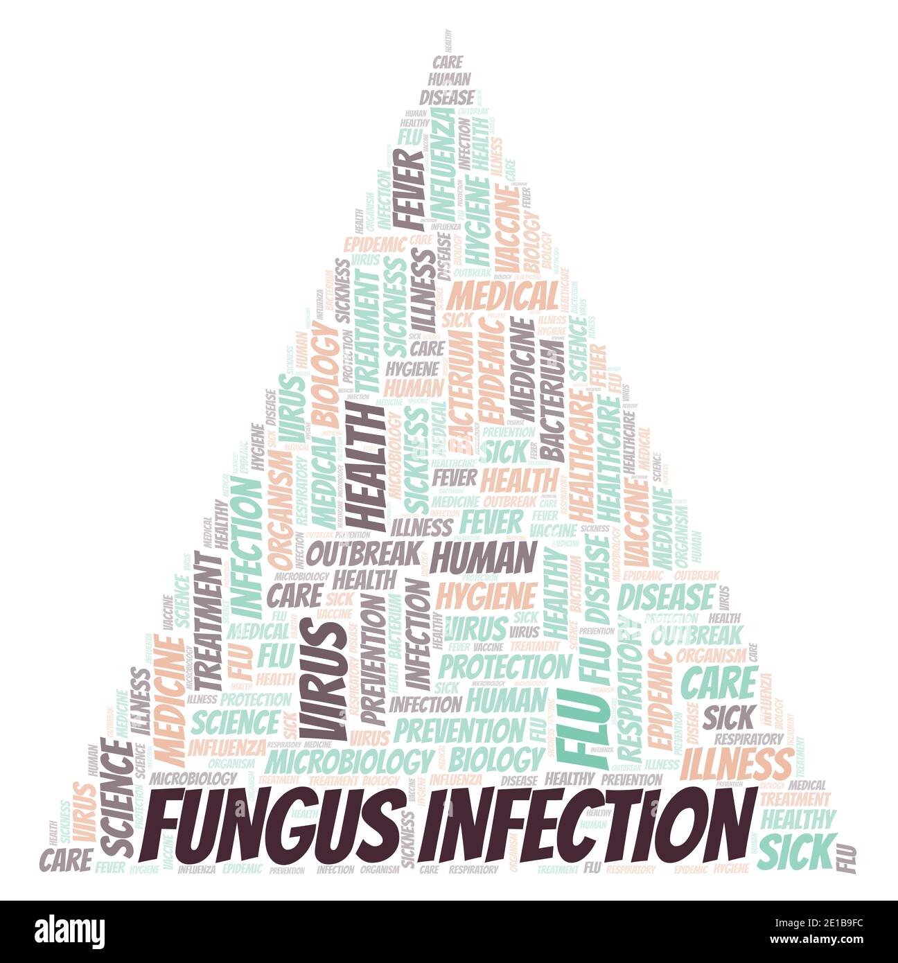Fungus Infection typography word cloud create with text only Stock
