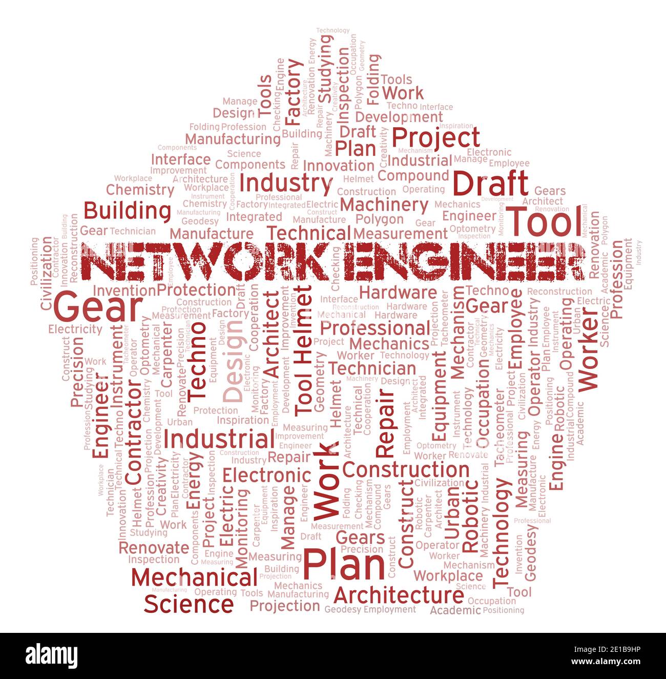 Network Engineer typography word cloud create with text only Stock Photo