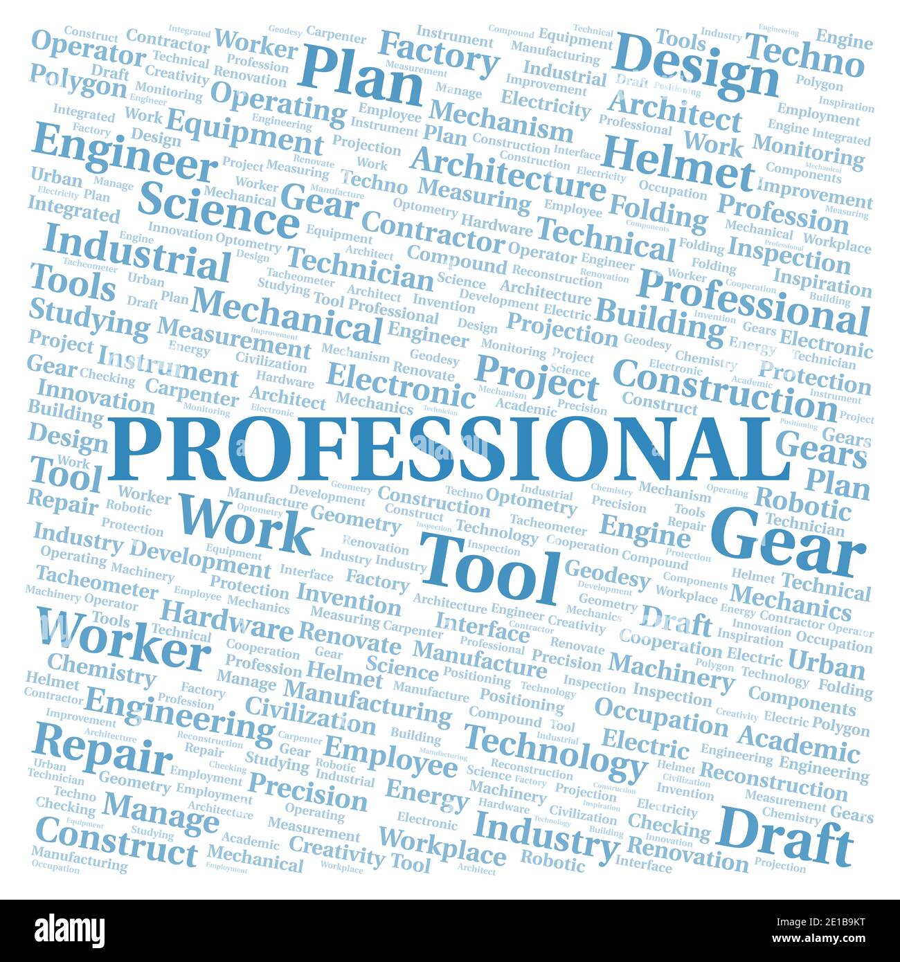 Professional typography word cloud create with text only Stock Photo