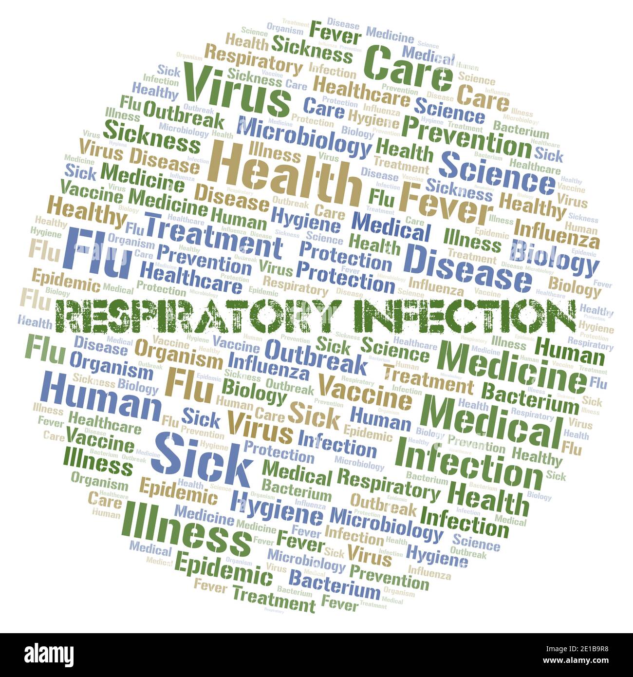 Respiratory Infection typography word cloud create with text only. Stock Photo