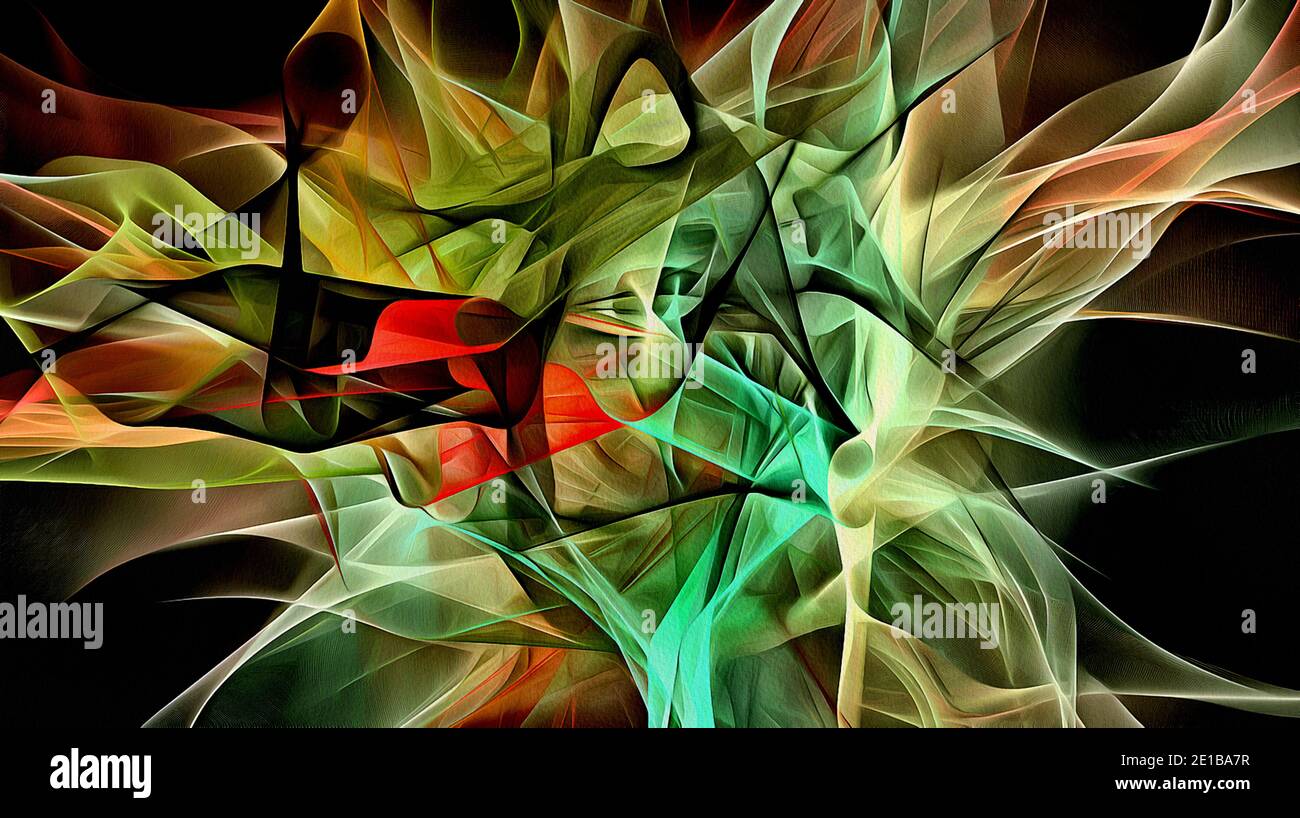 Abstract electrifying lines, smoky fractal pattern, digital ...