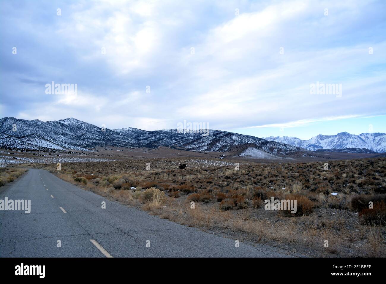 Big Pine Road Over Hanging Rock Canyon To The Death Valley National Park In December Last Chance Mountain Range Stock Photo Alamy