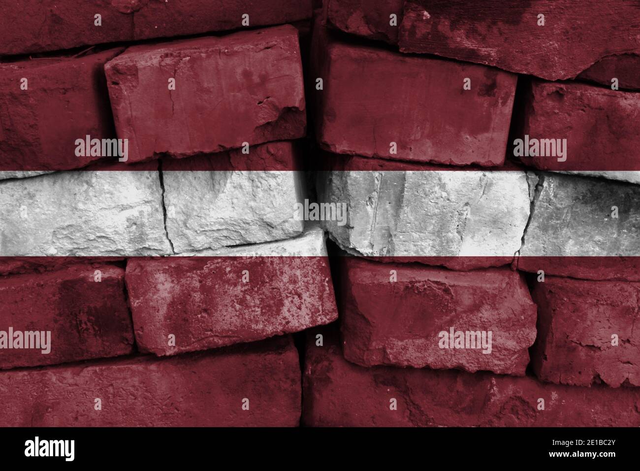 Latvia flag painted on brick wall Stock Photo - Alamy