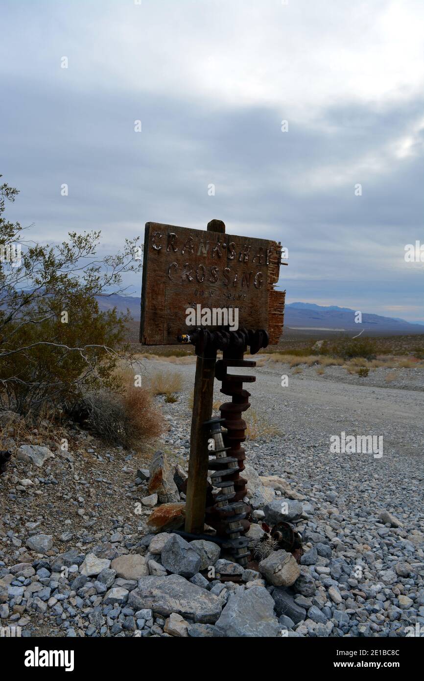 backcountry road trip Crankshaft Junction on Big Pine road at the