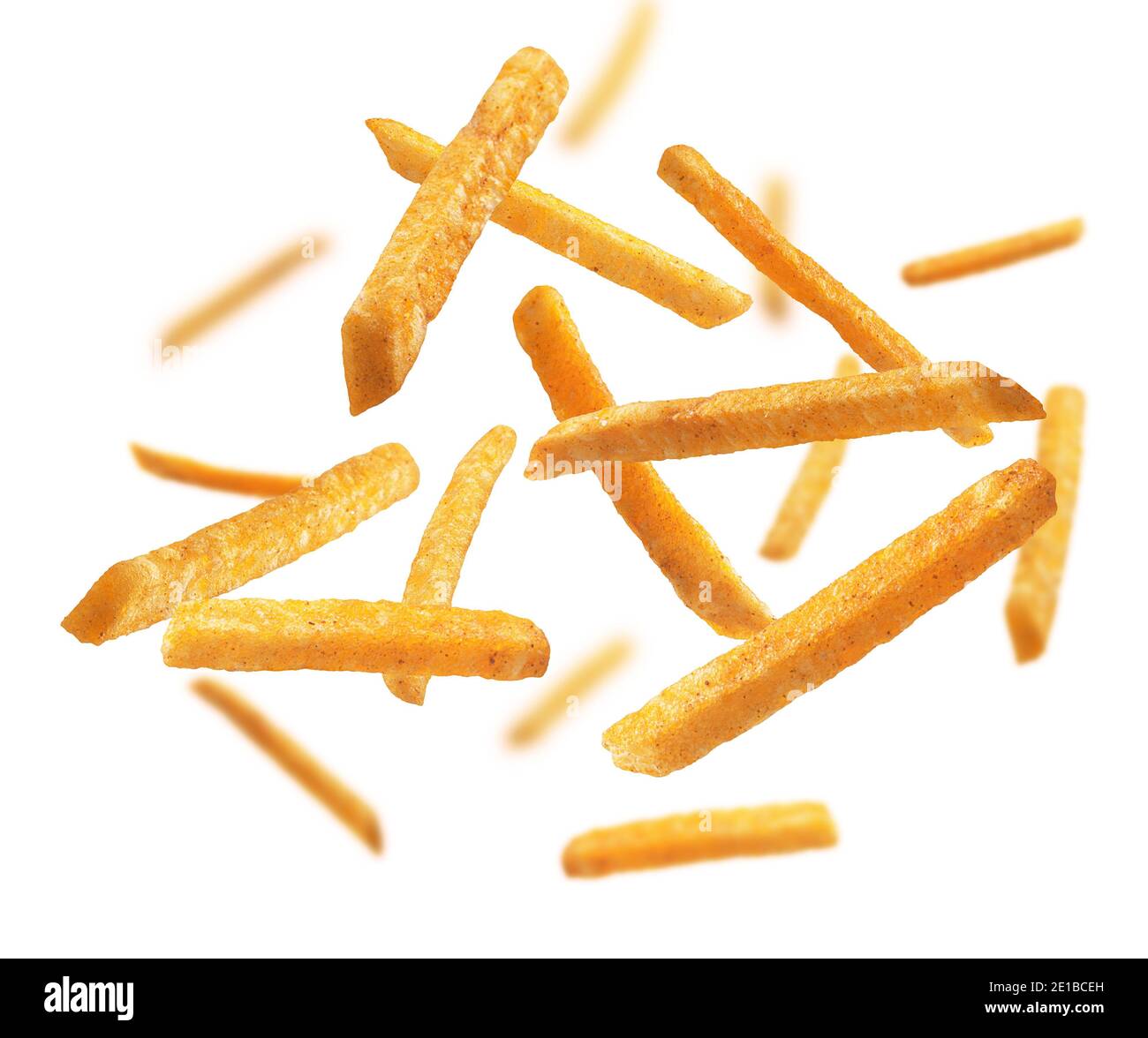 French fries levitate on a white background Stock Photo - Alamy