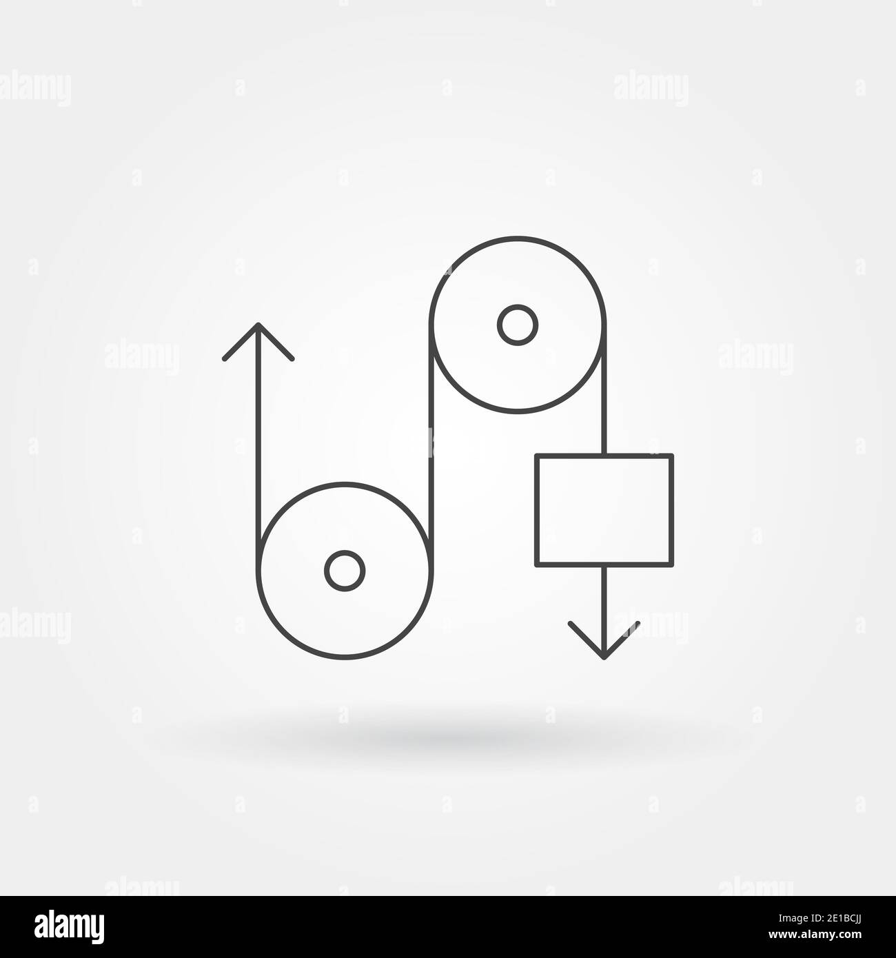 pulley physics formula single isolated icon with modern line or outline style vector