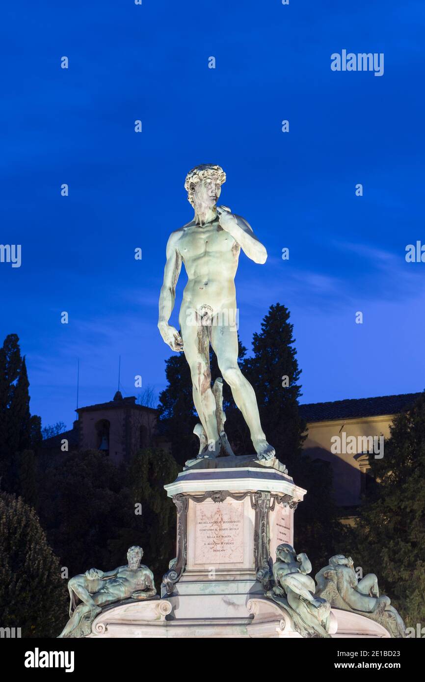 David statue on the Piazzale Michelangelo, Florence, Italy Stock Photo