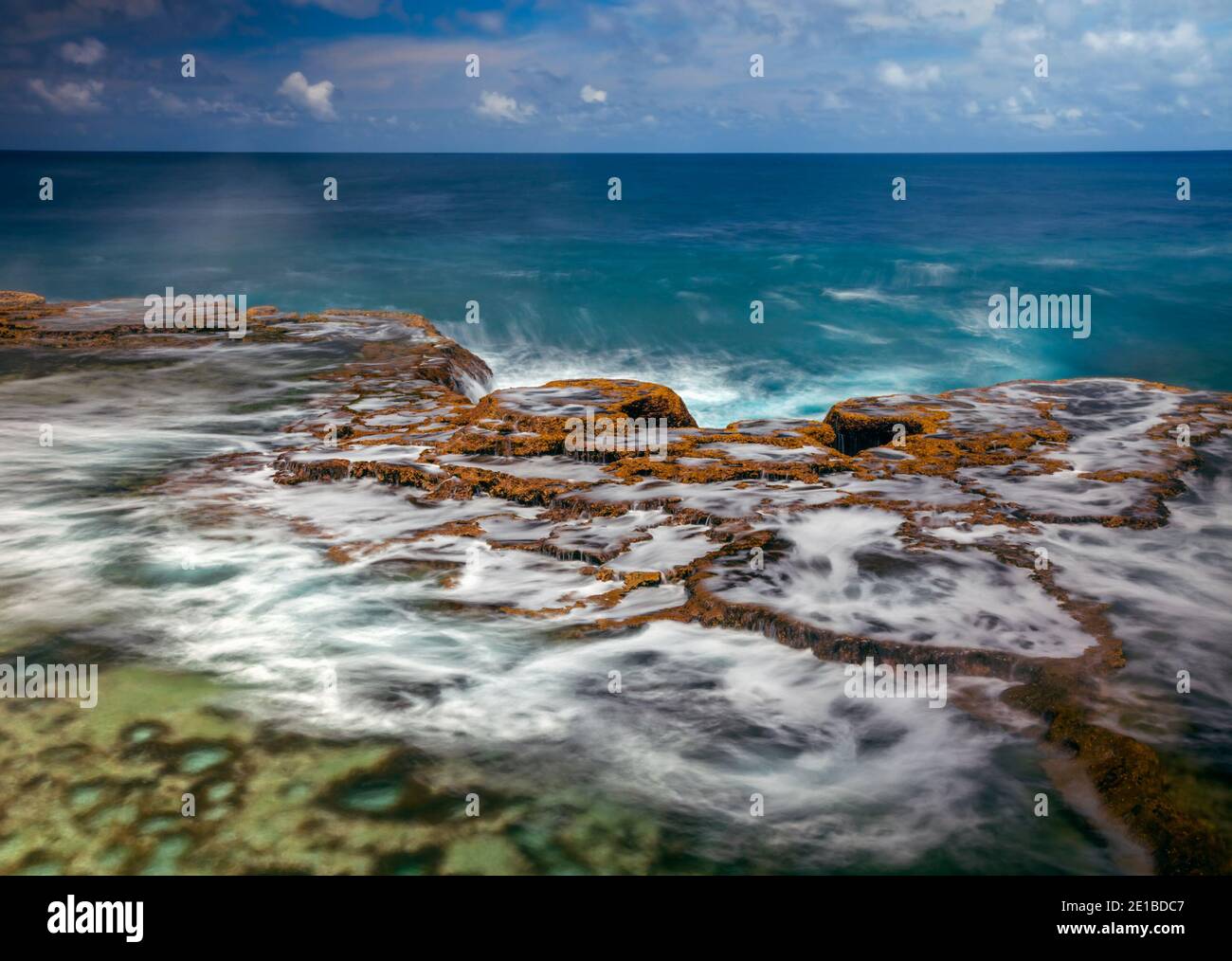 Blowholes on Tongatapu Island. Nuku'Alofa, Tongatapu, Tonga Stock Photo