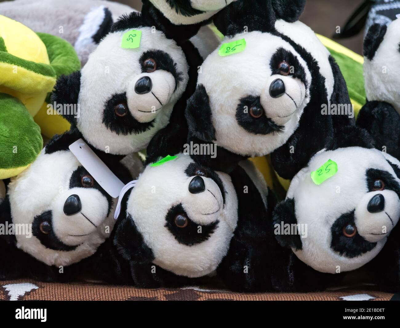 Cute plush toys or stuffed panda bear for sale with price tags