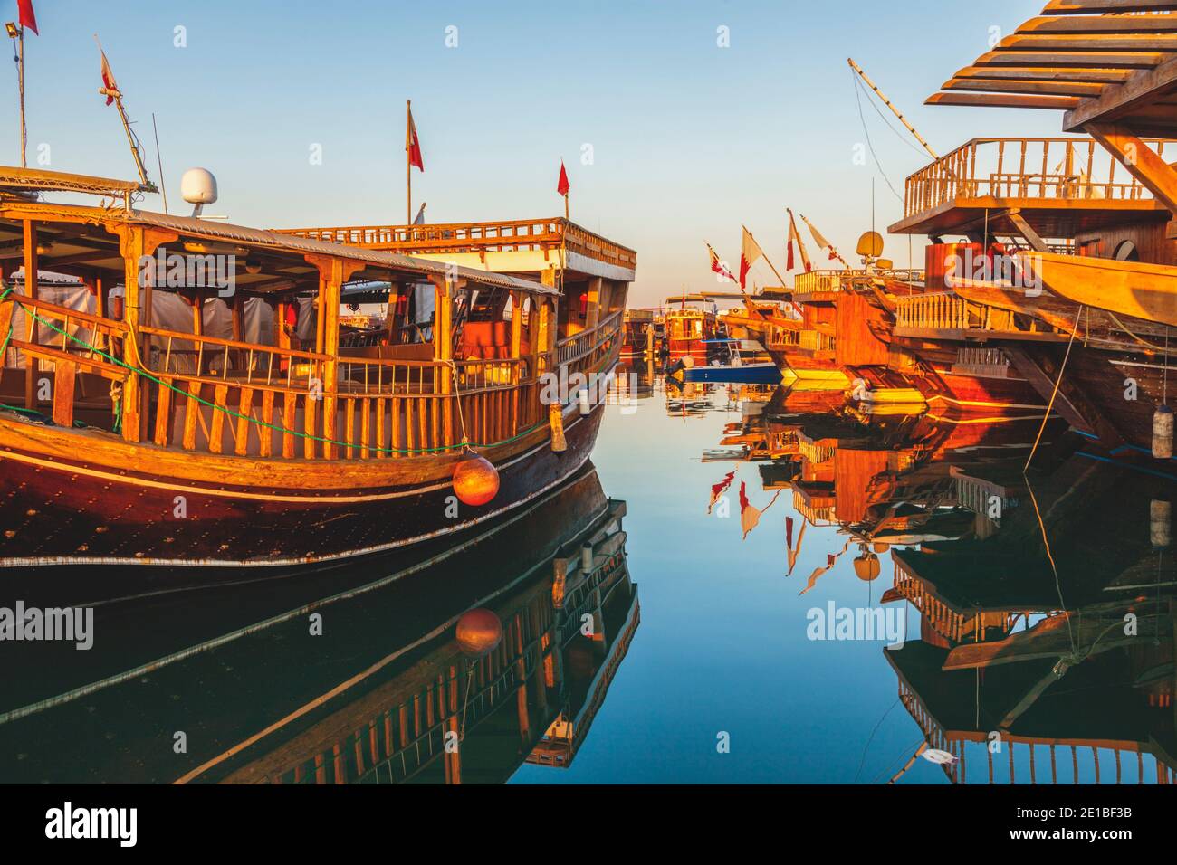 Wooden boats in Doha. Doha, AdDawhah, Qatar Stock Photo Alamy