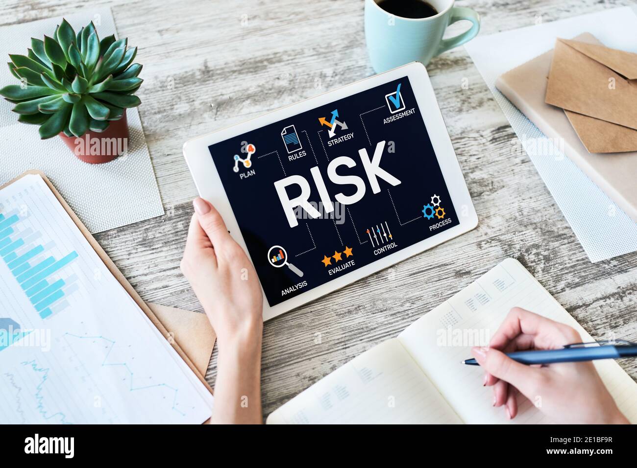 Risk management business and technology concept on virtual screen Stock ...
