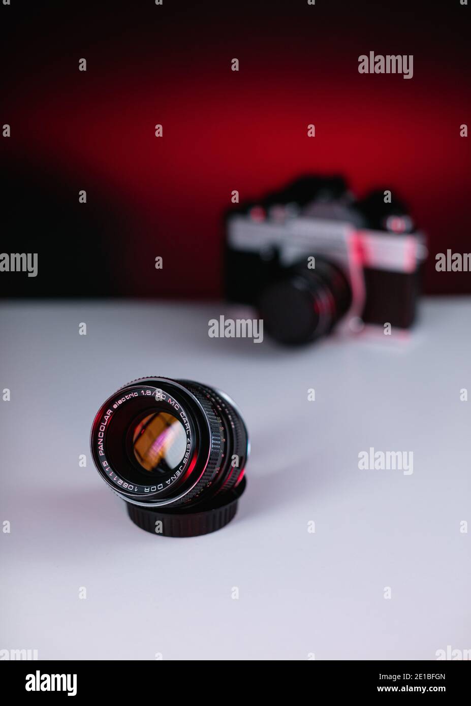 Vintage lenses. Manual focus lenses Stock Photo Alamy