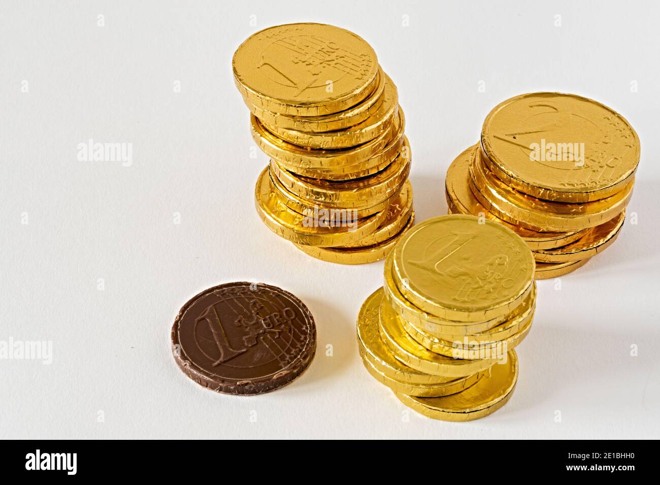monete di cioccolato mucchio Stock Photo
