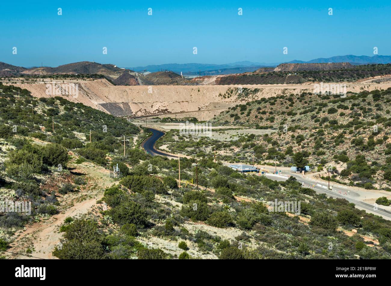 Mine tailings near entrance to CyprusBagdad Copper Mine, operated by
