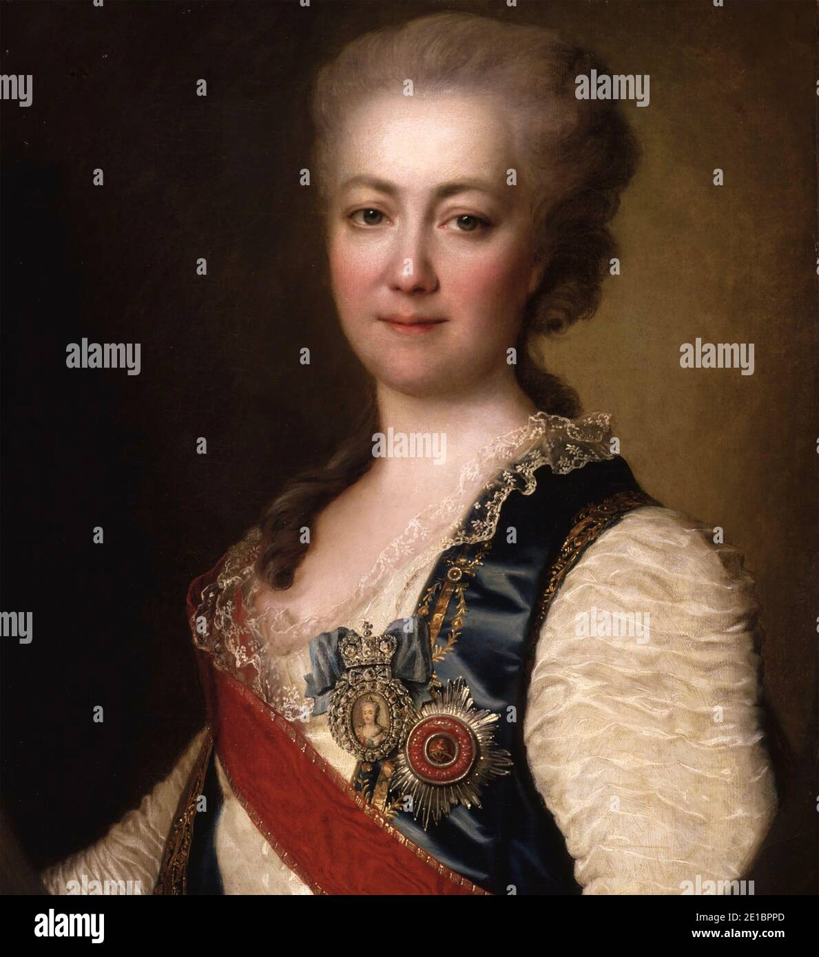 YEKATERINA VORONTSOVA-DASHKOVA (1743-1810) Russian confidante of Catherine the Great and a major figure in the Russian Enlightenment. A 1784 painting by Dmitry Levistky. Stock Photo