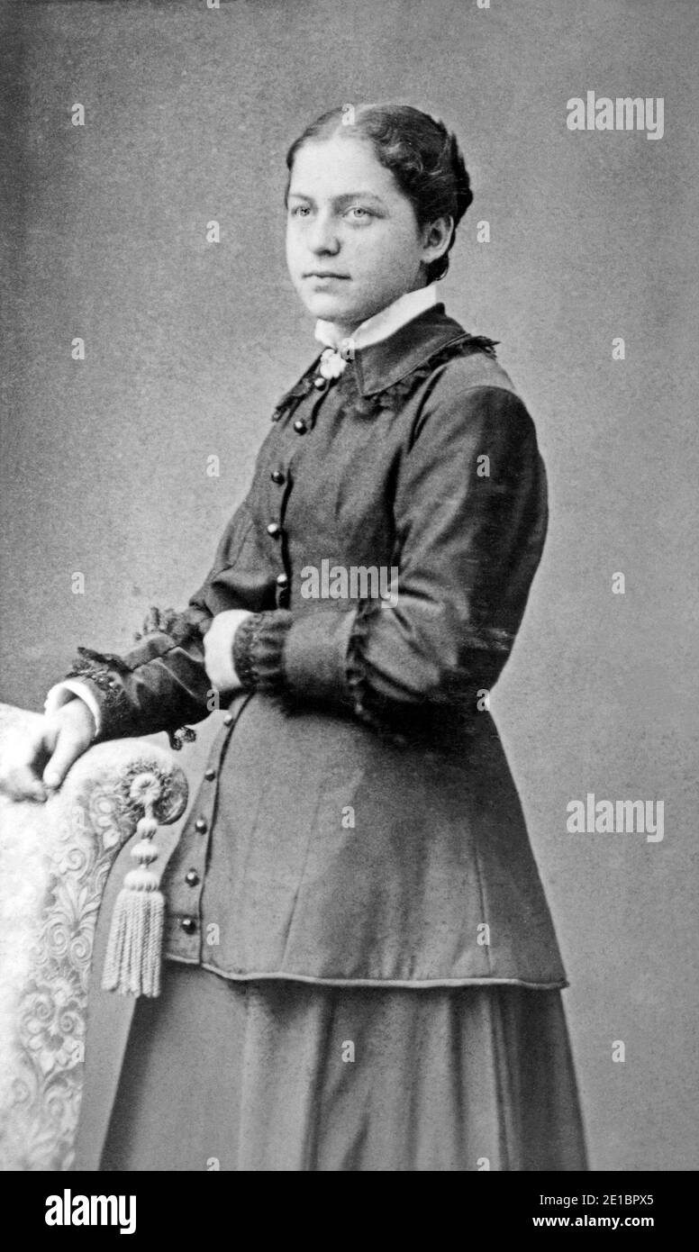portrait of a young woman, late 19th Century, Esslingen, Germany Stock Photo