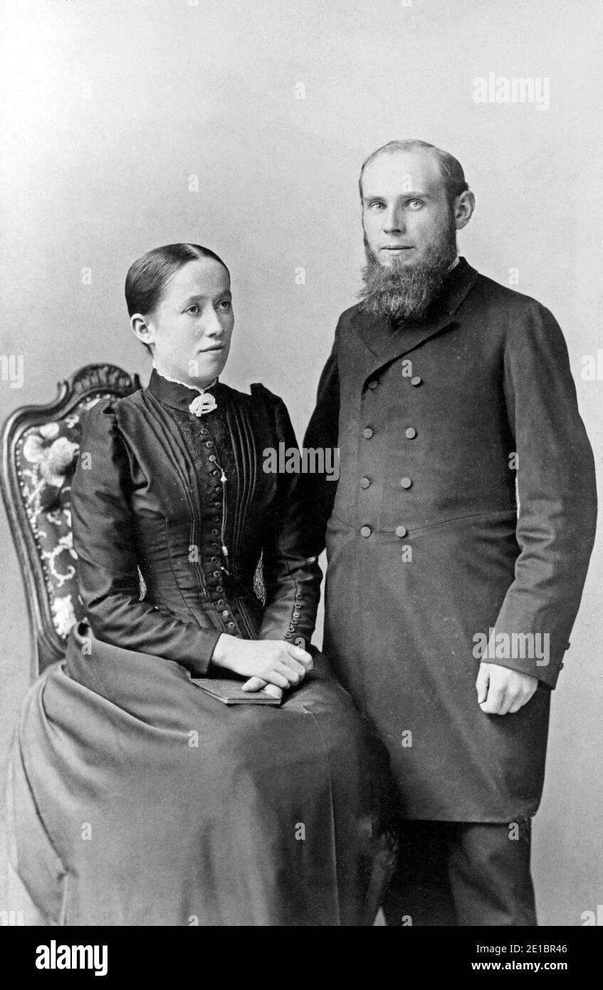 portrait of couple, late 19th Century, Stuttgart, Germany Stock Photo