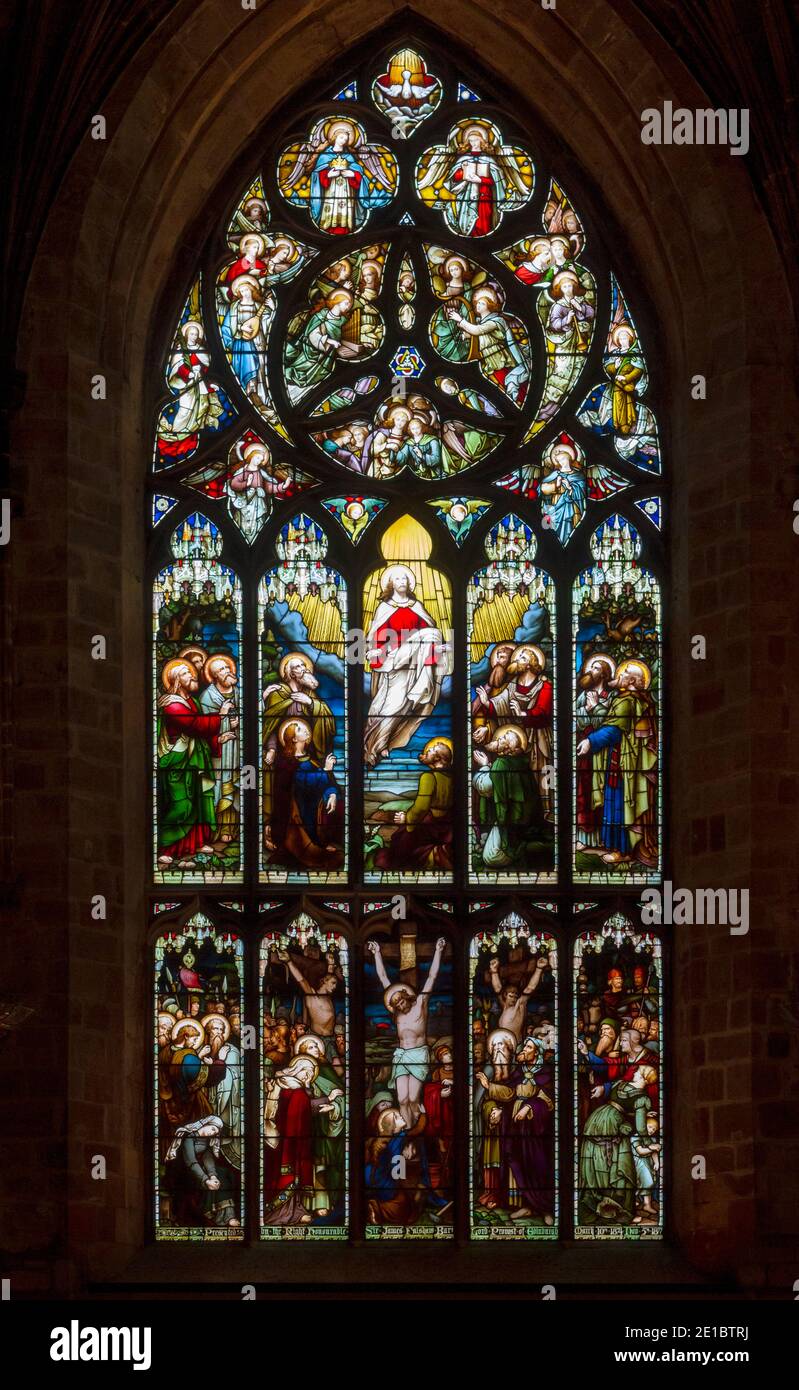 Stained glass window, St. Giles' Cathedral, Edinburgh, Scotland. Stock Photo