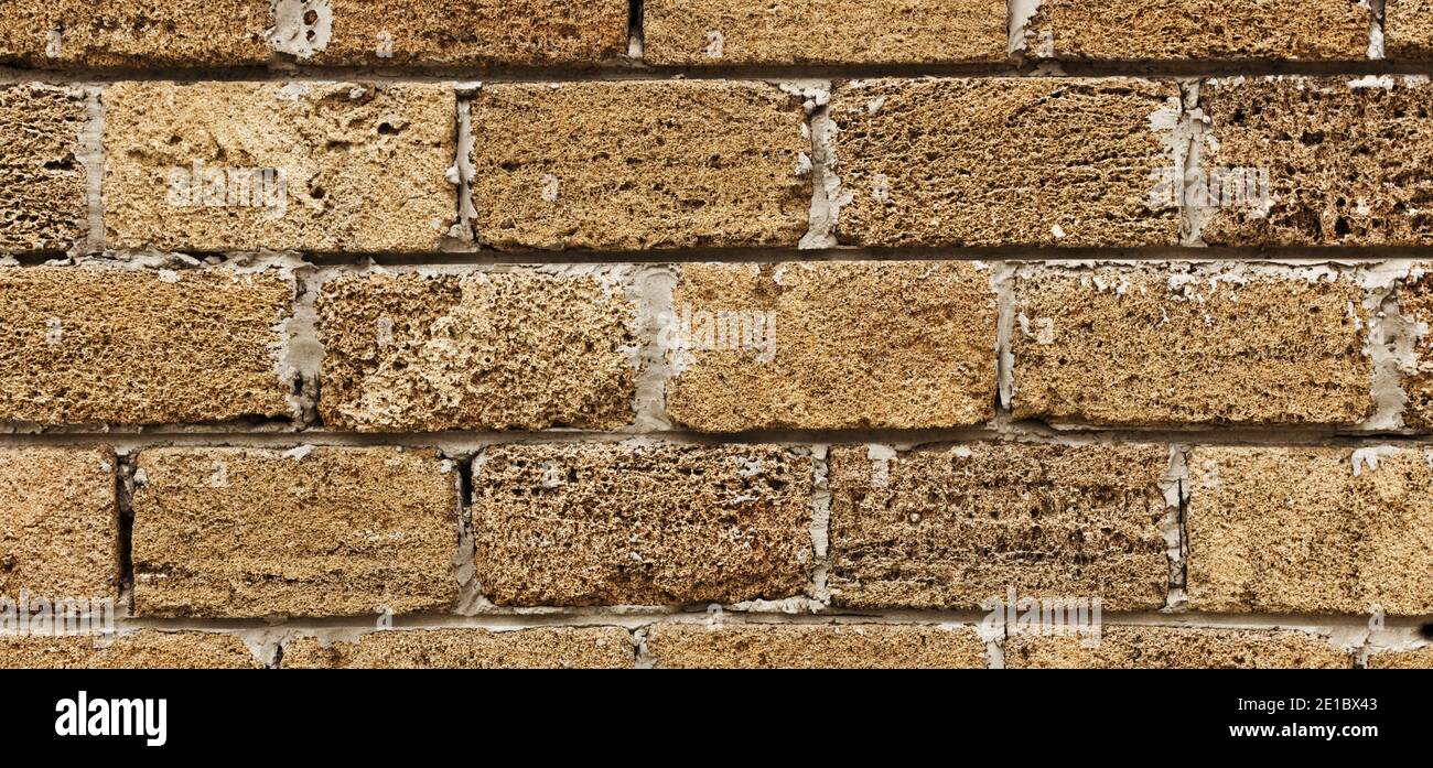 brick from shells Texture background , wall is made of shells brick Stock Photo
