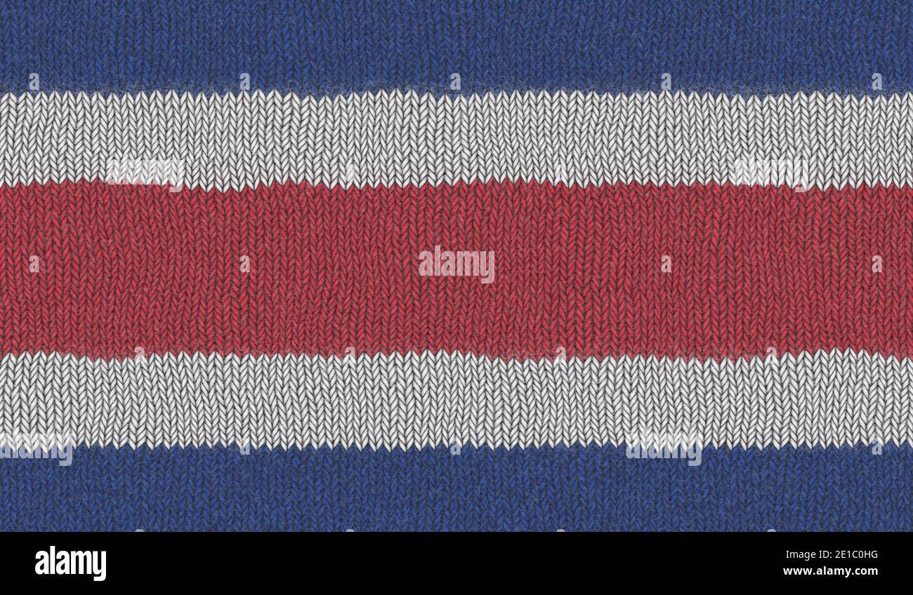 Costa Rican Flag String Illustration of a Knitted Flag of Costa Rica Stock Photo - Alamy