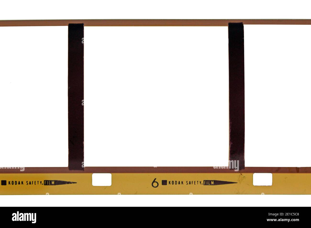 Kodak safety film 35mm negative filmstrip frame isolated on a white