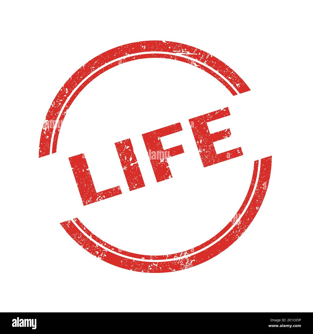 LIFE text written on red grungy vintage round stamp Stock Photo - Alamy