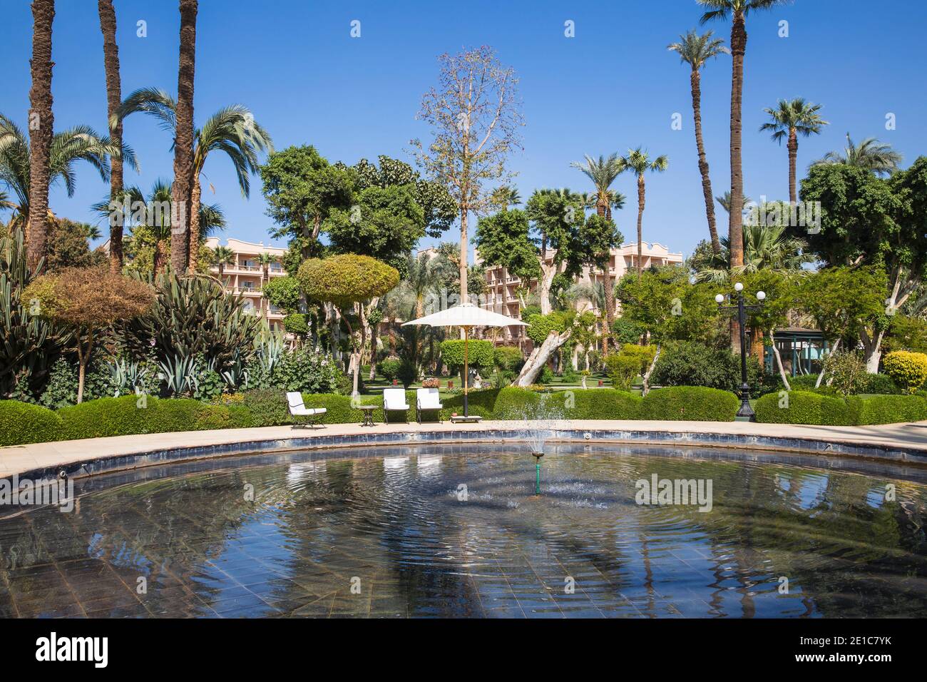 Egypt, Luxor, Garden at the The Winter Palace Hotel Stock Photo Alamy