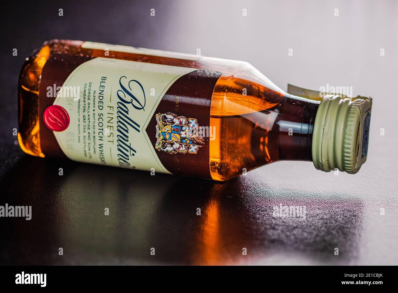 Ballantines whisky isolated on white background Stock Photo - Alamy