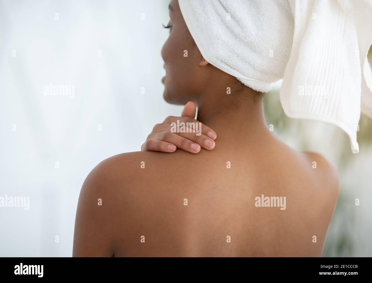 Moisturizing skin after shower at home and spa procedure at covid19