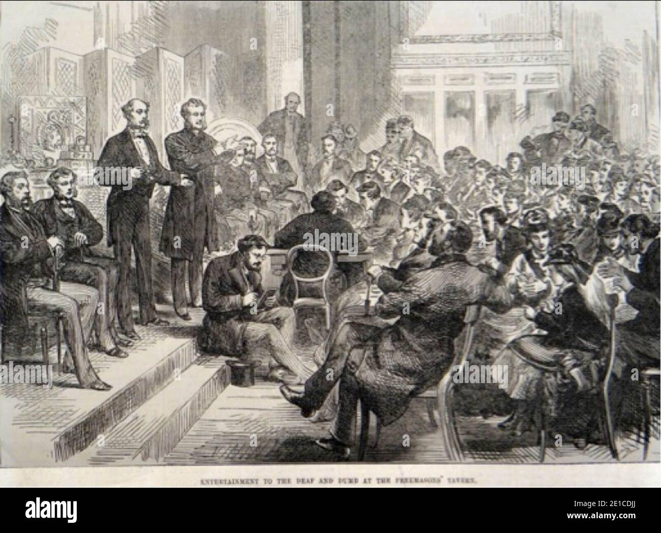 Meeting in the Hall of the Freemason's Tavern Stock Photo Alamy