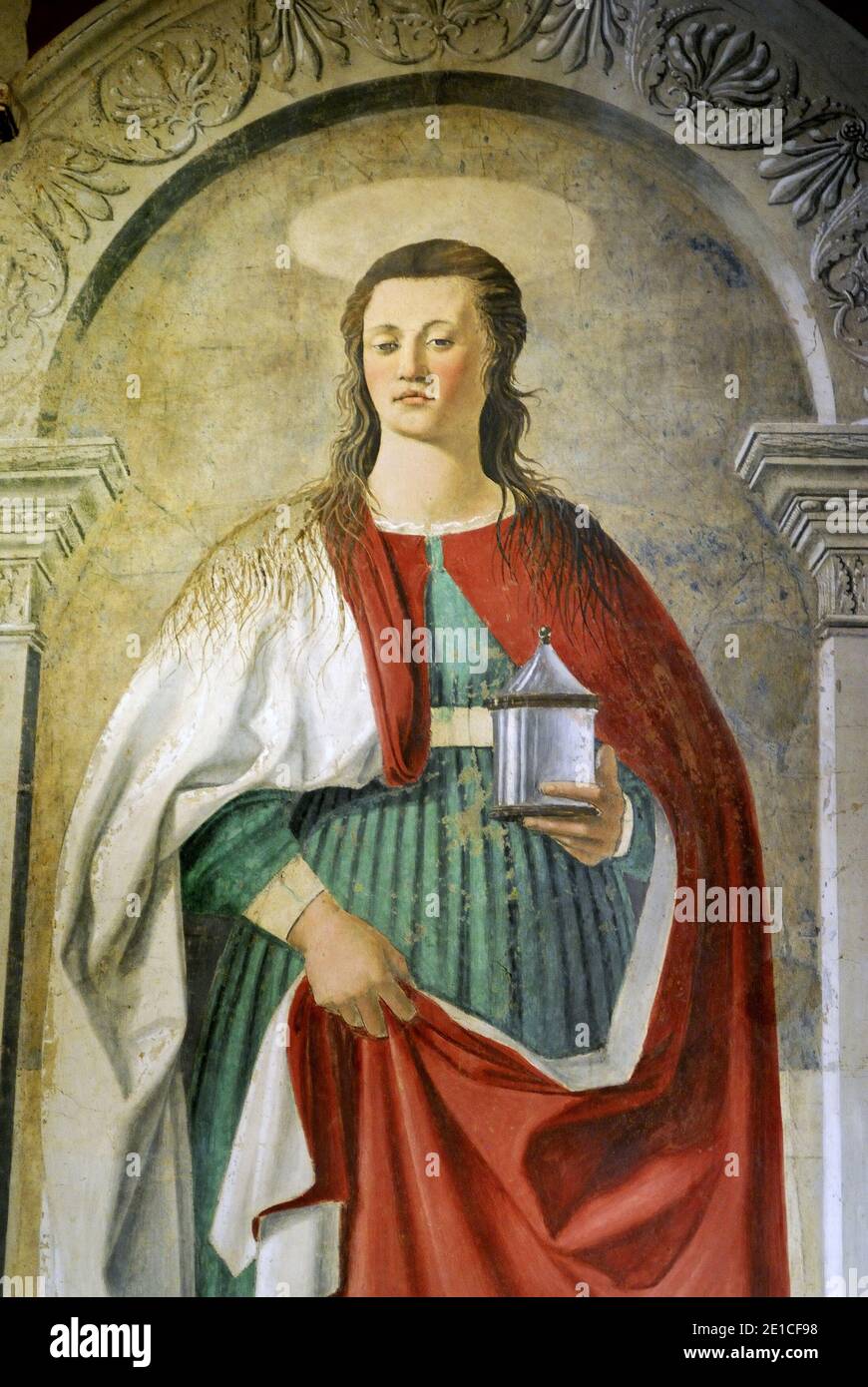 Arezzo, Tuscany, Italy. Cathedral (Duomo, 13th - 15thC) Fresco of Mary Magdalene by Piero della Francesca Stock Photo