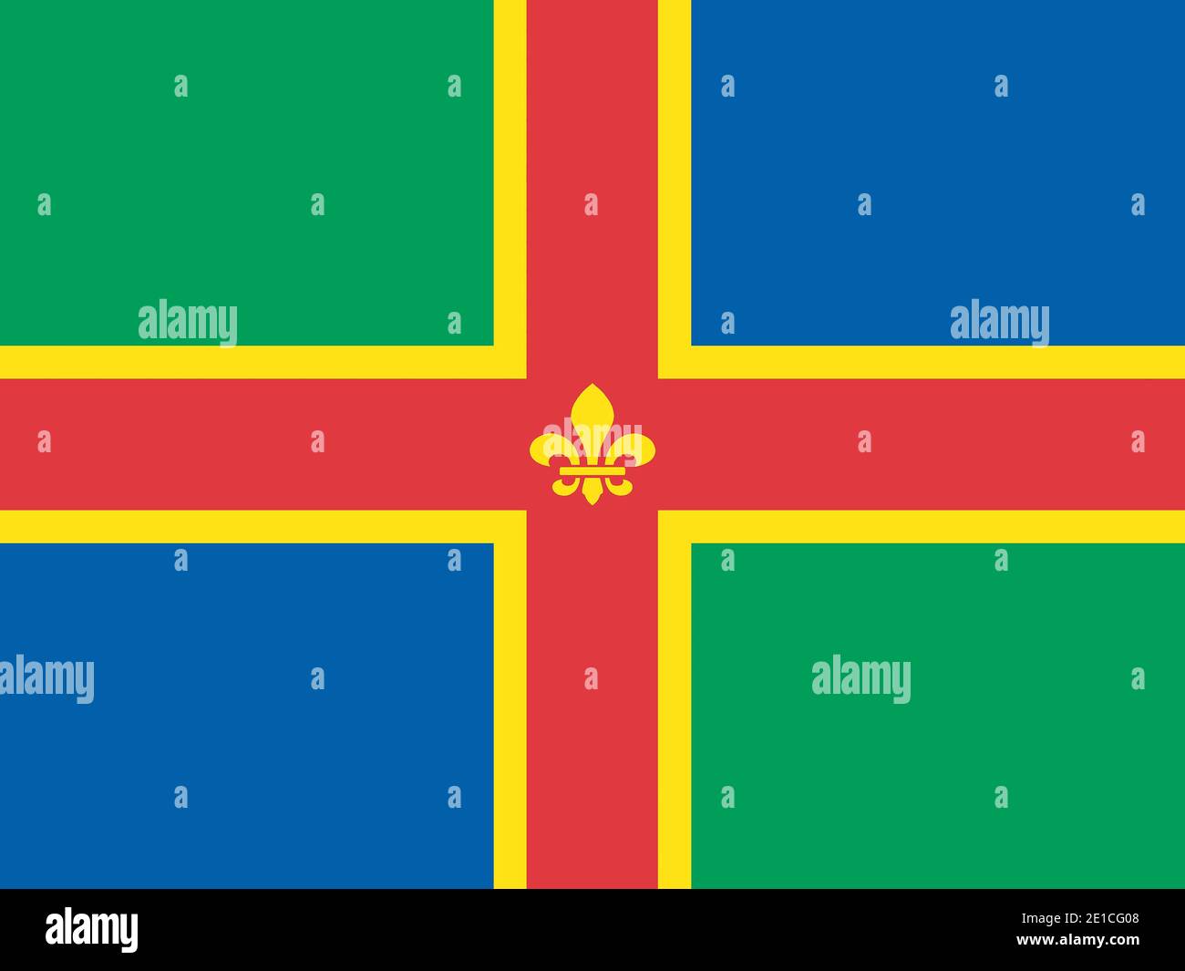 County Flag of Lincolnshire, that represents Lincolnshire, in the UK Stock Photo