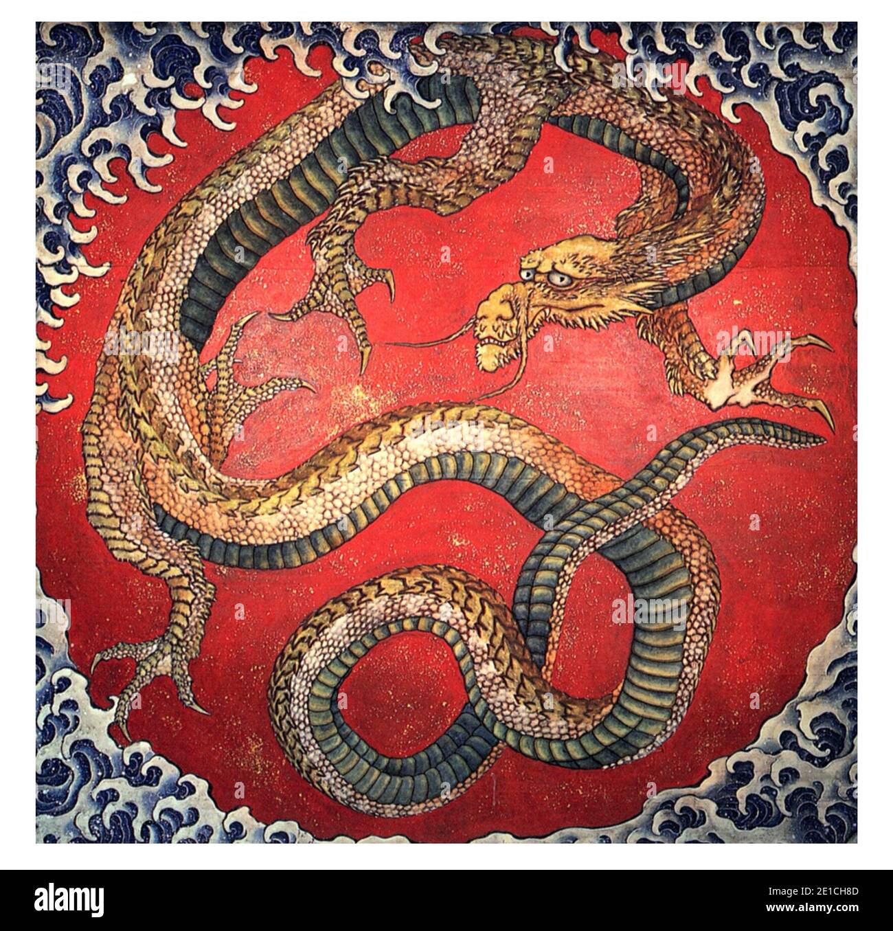 Dragon by Hokusai Stock Photo