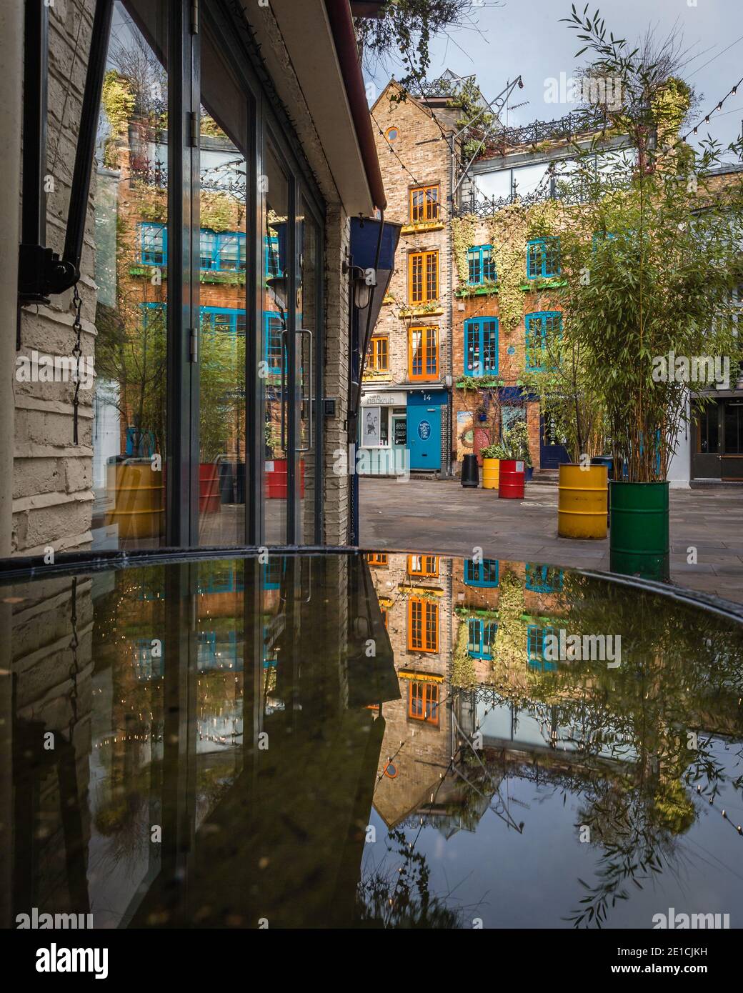 The famous colourful Neal's Yard in London is deserted amidst the coronavirus pandemic, and the London lockdown Stock Photo