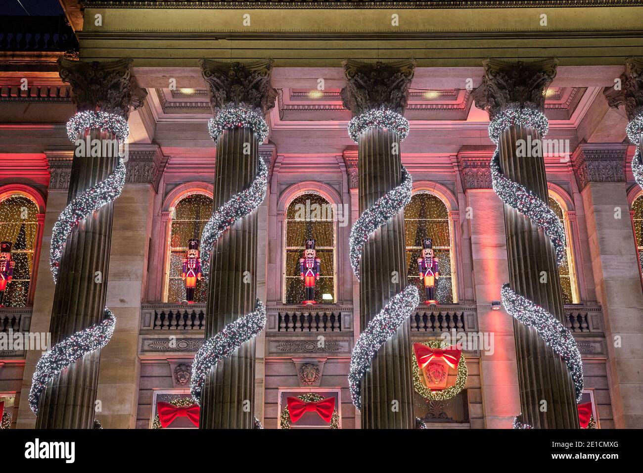 The Christmas lights at the Dome hotel and restaurant Edinburgh
