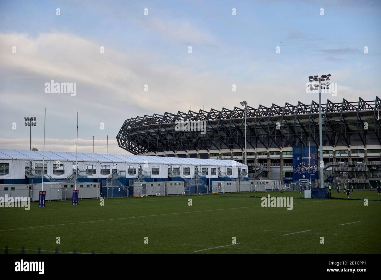 Edinburgh’s, Murrayfield rugby stadium. During the winter light of 2020